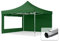 TOOLPORT Faltzelt Professional 4x4 m - mit 2 Seitenteilen (Panoramafenster) Faltpavillon ALU Pavillon Partyzelt grün