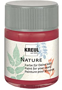 KREUL 49425 - Nature Granatapfel im 50 ml Glas, wasserbasierte Farbe, aus nachhaltigen, natürlichen Rohstoffen, cremig, schnelltrocknend und lichtecht, für zahlreiche Untergründe