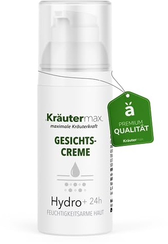 NEU! Kräutermax Hydro Creme Gesicht | Feuchtigkeitspflege für Frauen & Männer mit Orangenblütenwasser, Argan- & Olivenöl | Ohne Parfum, Parabene & Silikone | Tages- & Nachtcreme | 1 x 50 ml