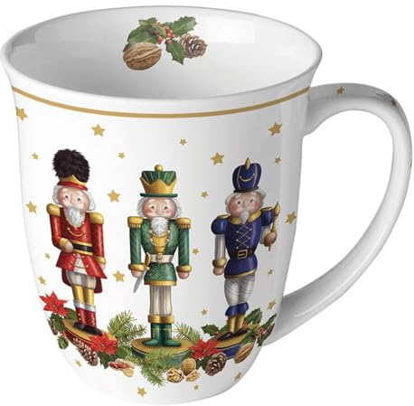Ambiente Tasse 0,4 l Henkeltasse Becher Kaffeetasse Teetasse Weihnachtstasse Nussknacker Christmas Henkelbecher nutcracker