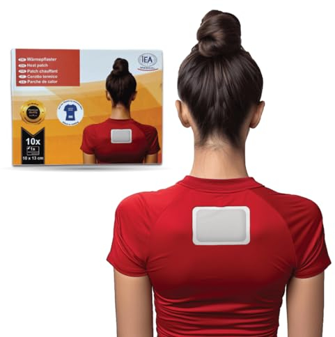 IEA Medical Lot de 10 pansements chauffants pour le corps, le dos, la chaleur profonde, pour les douleurs musculaires et articulaires, menstruations, douleurs abdominales, autocollants, 10 x 13 cm