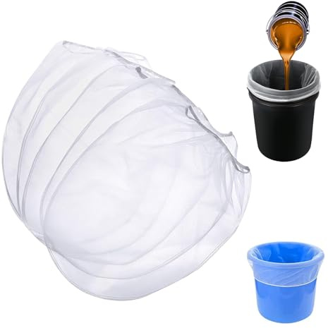 HJIAMA Colador Pintura 5 Galones 5 Piezas Colador Blanco Diseño Apertura Elástica Proceso Dobladillo Filtro Filtro Pintura para Filtrar Pinturas Revestimientos