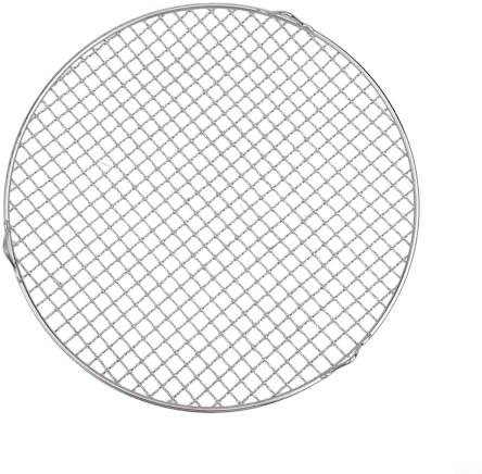 FACULX Grille de cuisson ronde en fil inoxydable 201 pour four, grille de cuisson pour gâteaux, biscuits, pizzas, outil de refroidissement de cuisine avec pieds (35 cm)