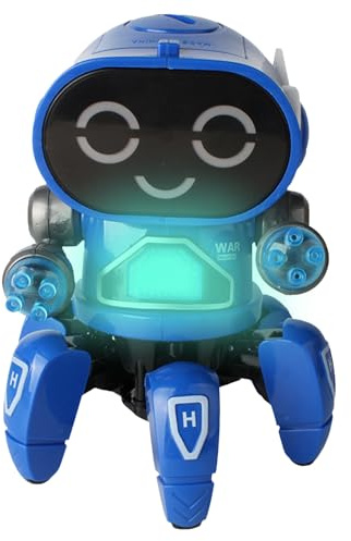 Interaktiv elektrisk leksaksrobot - musikalisk bläckfiskformad design, 360° rotation, intelligent sensorsvar, slitstark kropp | Blinkande ljus musik för barn
