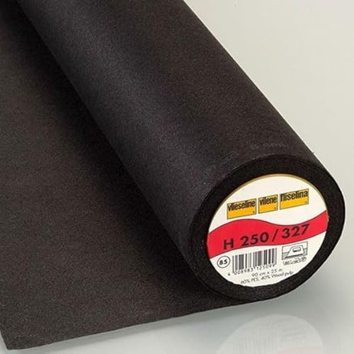 Vlieseline Entoilage Thermocollant H250 : 100x90 Cm - Noir (2 coloris disponibles)