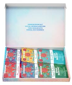 Scented Epsom Bath Salts Gift Set – 6 x 35g Sachets | Assorted Fragrances with Essential Oils | Relaxing Bath & Foot Soak | Natural Magnesium Sulphate for Stress Relief, Sleep & Muscle Recovery