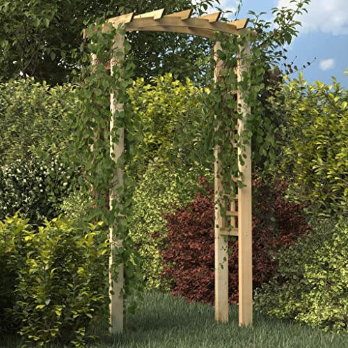Mokuyary Rosenbåge 110x60x210 cm Massivt trä Furu Impregnerat Stabilt Väderbeständigt Trädgårdsrankgitter Stöd för rankning Rosenbåge Trädgårdsbåge