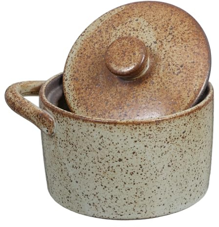 Beaupretty Cuenco para Guisar de Cerámica Japonesa con Tapa Olla para Sopa al Baño María Cazuela Vintage Mediana para Cocción al Vapor y Guisos Adecuado para Familias Pequeñas