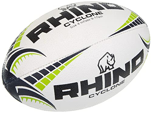 Rhino Cyclone XV Rugby-Ball, Fluoreszierendes Orange, Größe 4