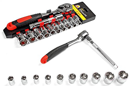 NUZAMAS Jeu de douilles de douilles 1/4 et douilles de douilles Jeu de douilles et de douilles 12 pièces, 1/4 po, 12 pièces