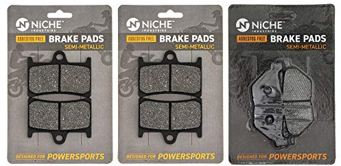 NICHE Brake Pad Set for Yamaha Raider Road Star FJR1300 Roadliner 5JJ-W0045-00-00 Front Rear Semi-Metallic