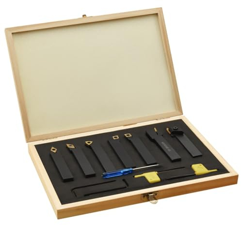 vidaXL Jeu d’Outils de Tournage Indexables 12 pcs Outil de Tour Longitudinal Filetage Coupe Accessoire pour Machine-Outil 16x16 mm 100 mm