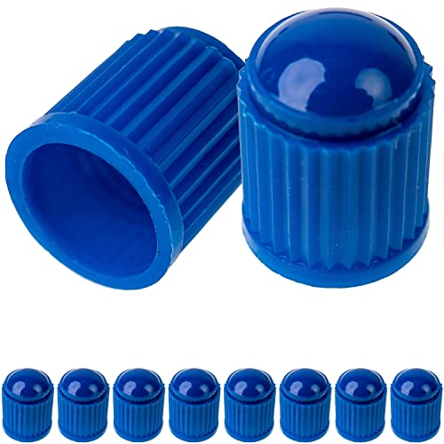 Bouchon de Valve en ABS, Lot de 10, Bouchons Bleus avec Joint pour valves de Voiture, Moto, Scooter, remorque, vélo, Bouchon Valve Voiture, Capuchon de Valve Auto, Bouchon Valve Pneu Voiture, Cap