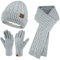 ZASFOU Damen Winter Mütze Schal Touchscreen Handschuhe Set Thermo Strickmütze Beanie Wintermütze Schals Winterschal Winterhandschuhe Geschenk für Frauen
