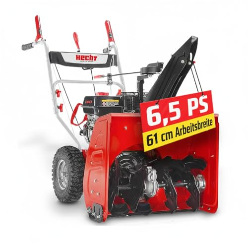 HECHT Stark bensin snöslunga från HECHT - 61 cm arbetsbredd - 2 steg - 53 cm arbetshöjd - 13 m utkastningsavstånd - med roterande utkastarskorsten, 6 växlar framåt och 2 back