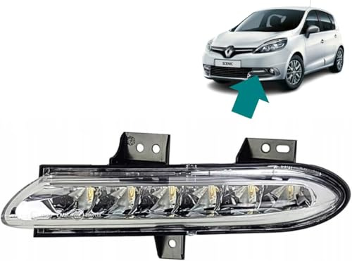 Autocraft Luz de circulación diurna izquierda (lado del conductor) LED compatible con Renault Grand Scenic 3 (2012-2016) 266055004R