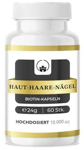 Saint Nutrition® Haut, Haare & Nägel – Biotin 10.000 mcg – Kapseln zur Unterstützung von normaler Haut, glänzendem Haar & starken Nägeln – Vitamin B7 – Unterstützt Haarwachstum & Hautbild