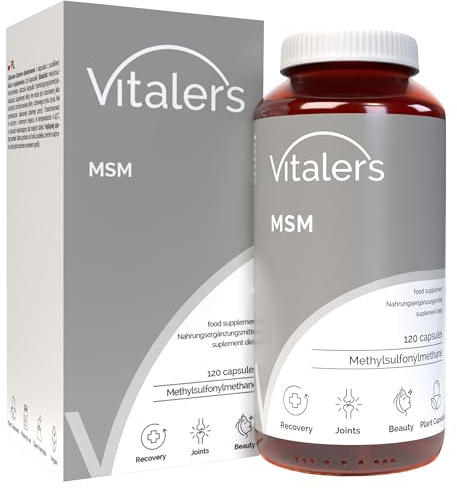 Vitaler's MSM (Soufre organique) 1000 mg -120 gélules, Végétalien, 4 mois de Supplémentation, Sans Conservateur, Composition pure
