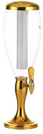 KESOTO Dispensador de Cerveza con Tubo de Enfriamiento, Capacidad de 3 L, Accesorio para, Oro, Individual