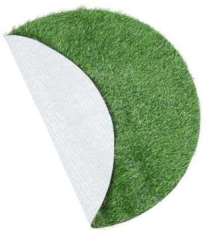 Toyvian Gazon Artificiel Décoratif 25 CM D’Épaisseur Tapis Synthétique Vert 99 CM de Diamètre pour Plaque D’Égout Résistant aux Intempéries Jardin Terrasse et Zone de Jeu pour Chiens