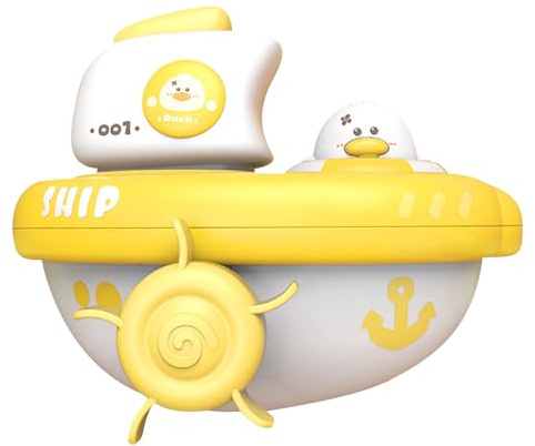 Jouet bateau à remonter - Pas de piles - Bateau rapide - Jouet de bain et de douche pour tout-petits - Voiture flottante interactive pédagogique - Été, piscine, plage de sable