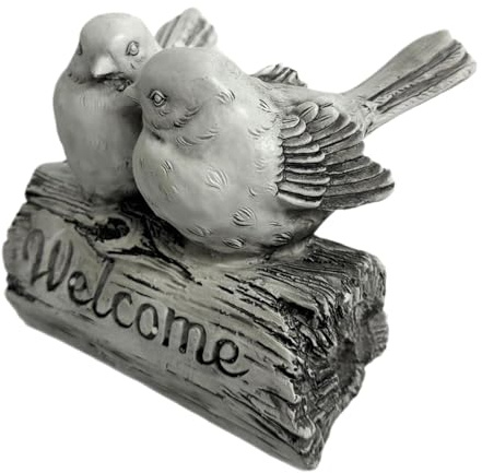 Cartello di benvenuto da giardino – Statuetta di in resina artificiale, decorazione per esterni, statua | Scultura decorativa di benvenuto per cortile antistante, terrazza, ingresso, sentiero