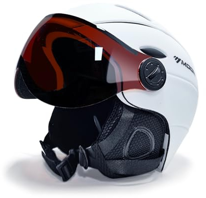 2-in-1 Visor Ski Snowboard Helmet Detachable Snow Mask Anti-fog Anti-uv Integrated Goggle Shield Low Weight Adults Men Women