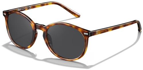 DUCO Classic Round Polarized UV400 Protection Vintage Shades Sunglasses for Women DC1230 (Tortoise)