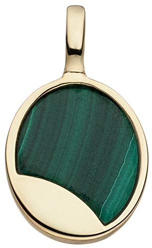 Jobo Damen-Anhänger aus 925 Sterling Silber vergoldet mit Malachit-Einlage