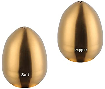Buyer Star Salz und Pfeffer Shaker Set von 2 Niedlichen Gewürz Shaker Edelstahl Metall Salzhalter Tischplatte Zubehör Saleros Para Cocina Modernos Für Küche, Gold