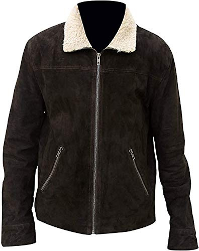 Aksah Fashion Andrew Lincoln Walking Dead Rick Grimes Veste en daim pour homme, marron, L