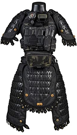 ADIY Samurai Tacitcal Armor, 6 in 1 Taktische Volle Rüstung Outfits für Hohen Rang (Weste Ist Nicht Enthalten), Schwarz