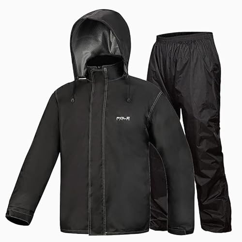 burko Regndräkt, regnställ, vattentät, cykling, regnställ, jacka och byxor, unisex, vandring, regnrock, byxor, regnkläder för motorcykel, fiske
