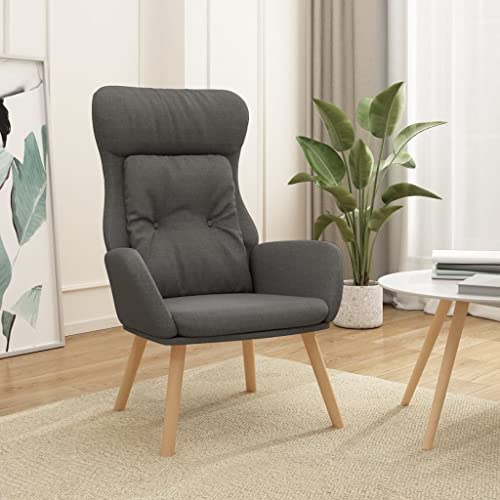 Homgoday Relaxsessel Ruhesessel Fernsehsessel Einzelliegesessel Loungesessel TV-Sessel Einzelsofa Schlafsessel Sessel Lesesessel für Wohnzimmer Schlafzimmer Dunkelgrau Stoff
