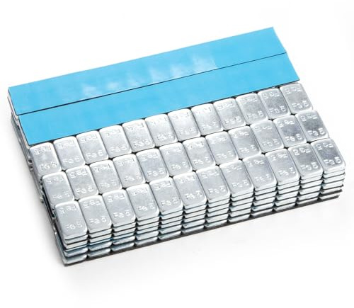 GAsupply 25 Masses d'Équilibrage Noire I Poids Autocollants en Acier I 25 x Barre Adhésive avec Rebord Détachable 12 * 5g I Zinguées et Plastifiées