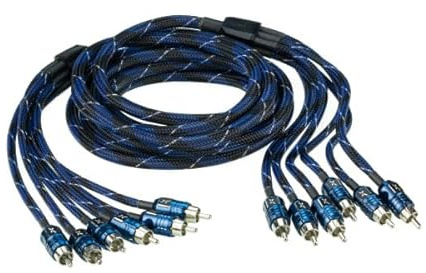 Scosche EFX Delta D25X6 6-Channel Multi-Core Twisted Pair RCA Interconnect Audio Cables - 6CH OFC Car Stereo Connector Cable - 25 Foot Male to Male