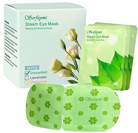 Serfeymi Augenmaske Wärmend 16PCS- Eye Mask for Sleeping, Dampf-Augenmaske, Selbsterwärmende, Beheizte Augenmaske für Geschwollene Augen, Trockene Augen, Einweg-Schlafaugenmaske- Geruchslos