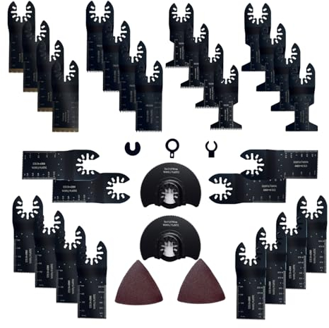 50Pezzi Lame Utensile Multifunzione Accessori per Utensili Oscillanti, Lame Multifunzione Compatibili con Dewalt Makita Parkside Fein Multimaster Rockwell Bosch Milwaukee