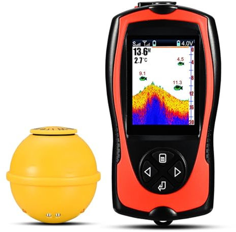 Uppladdningsbart trådlöst ekolod för fiske 45M Vattendjup Ekolod Fishing Finder Bärbar Fishfinder
