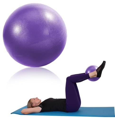 OMCGG Palla morbida per pilates, piccola palla da ginnastica con cannuccia gonfiabile, anti-scoppio, antiscivolo, in PVC, mini palla per equilibrio, per yoga, pilates, fisioterapia, rafforzamento