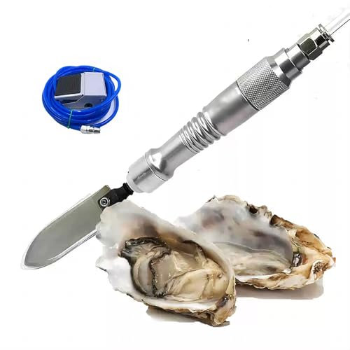 YAOLEXIA Cuchillo neumático para ostras de acero inoxidable, frecuencia: 1000 bpm, carrera: 16 mm, cuchillo para ostras para línea de montaje comercial, herramienta para descascarar mariscos