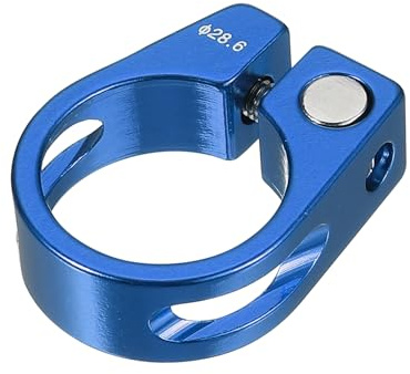 PATIKIL 28.6mm Cycles Bike Seat Post Clamp, Aluminum Alloy Seat Tube Clip Bike Quick Release Clamp for Mountain Bike Road Bike Gear Track Bike Folding Bike Blue