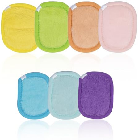 Yesimola 7 Stück Flanell Abschminkpads Waschbar- Colour Edition,Wiederverwendbare Abschminkpads aus Mikrofaser,Weich Abschminkpads,für die Gesichtsreinigung und Hautpflege Für Alle Hauttypen Geeignet