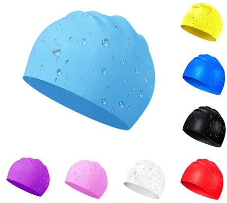 JEKUGOT Kids Swimming Cap, Silicone Swim Hat for Boys and Girls 6-14 Years, Comfortable & Anti-Slip, Waterproof Swimming Hats Kids