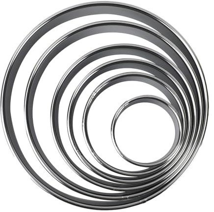 6pcs Round Pastry Cookie Cutter Set, Stainless Steel Circle Cookie Donut Pastry Scones Cutters Large and Small Mini Circle Biscuits Cutters for Baking Biscuits Cakes (6 Sizes)