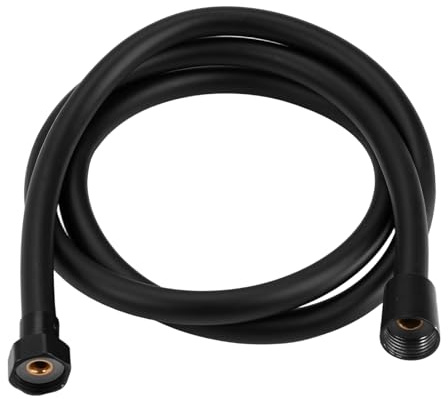 Manguera de Ducha 1.5m, Flexo Manguera Ducha Negra Reforzada de PVC, Universal Shower Hose (Conexión Estándar de 1/2), Cable Duche con Protección Antitorsión para Mayoría de Cabezales de Duche