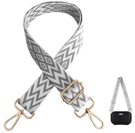 Bandoulière pour Sac à Main, Bandouliere de Rechange Reglable Gris Universelle Remplacement Bandouliere Sangles de Sac à Changer Lanière Sangle 4cm pour Femme Sac à Main Sac à Bandoulière Accessoires