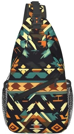 OAZCVBNN indianmönster tryck kors bröstväska diagonalt slunga gymresor weekendresor crossbody ryggsäck