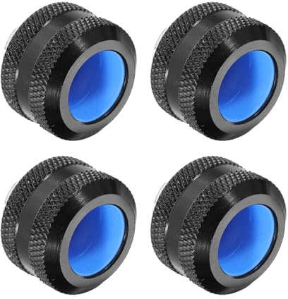QUARKZMAN 4Pcs Raccordi A Compressione Per Tubi Rigidi (G1/4 A 10 ID 14mm OD, Nero) - Raccordi A Compressione Per Serraggio Rapido Per Tubi Flessibili/Sistemi Di Raffreddamento Ad
