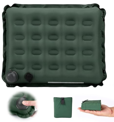 Vegena Inflatable Seat Cushion – Inflatable Cushion with Hand Pump, Ultra-Light 125g & Foldable for Travel, Camping, Stadium, Airplane – Airplane Seat Cushion, Travel Cushion (green)